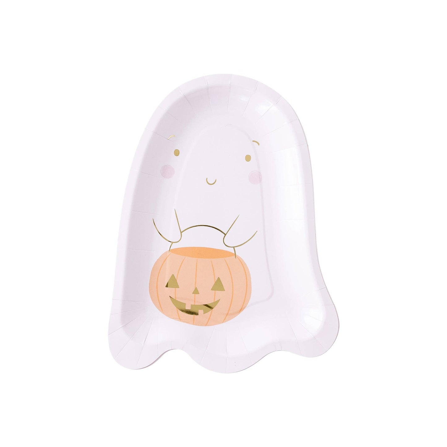 Pink Ghost Shaped Halloween Plates