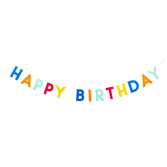 Bright Happy Birthday Felt Banner