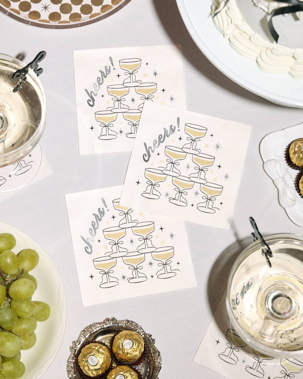 Gold Cheers Coupe Napkins