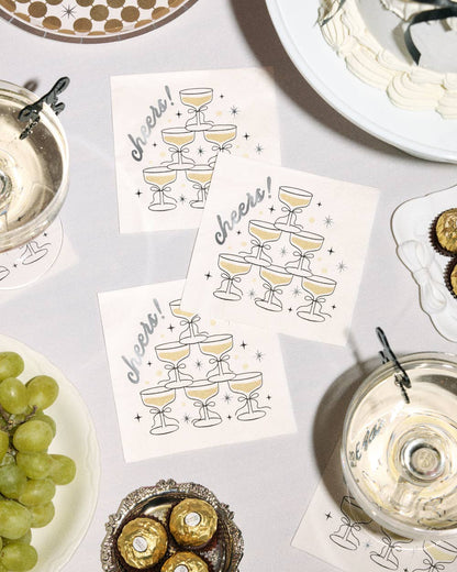 Gold Cheers Coupe Napkins