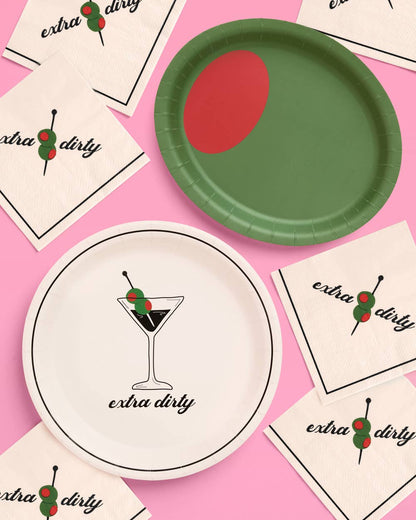 Martini and Olive Plate Set