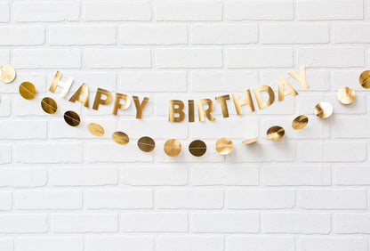 Classic Gold Happy Birthday Banner