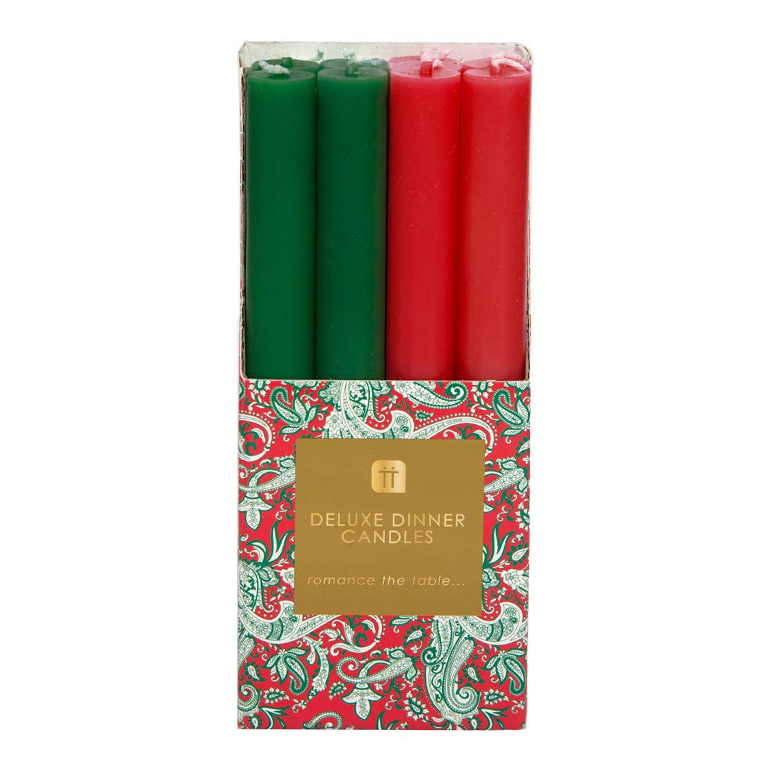 Inner Red and Green Dinner Candles - Christmas Décor