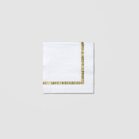 White Brushstroke Paper Napkins