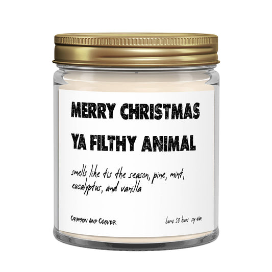 Merry Christmas Ya Filthy Animal Candle