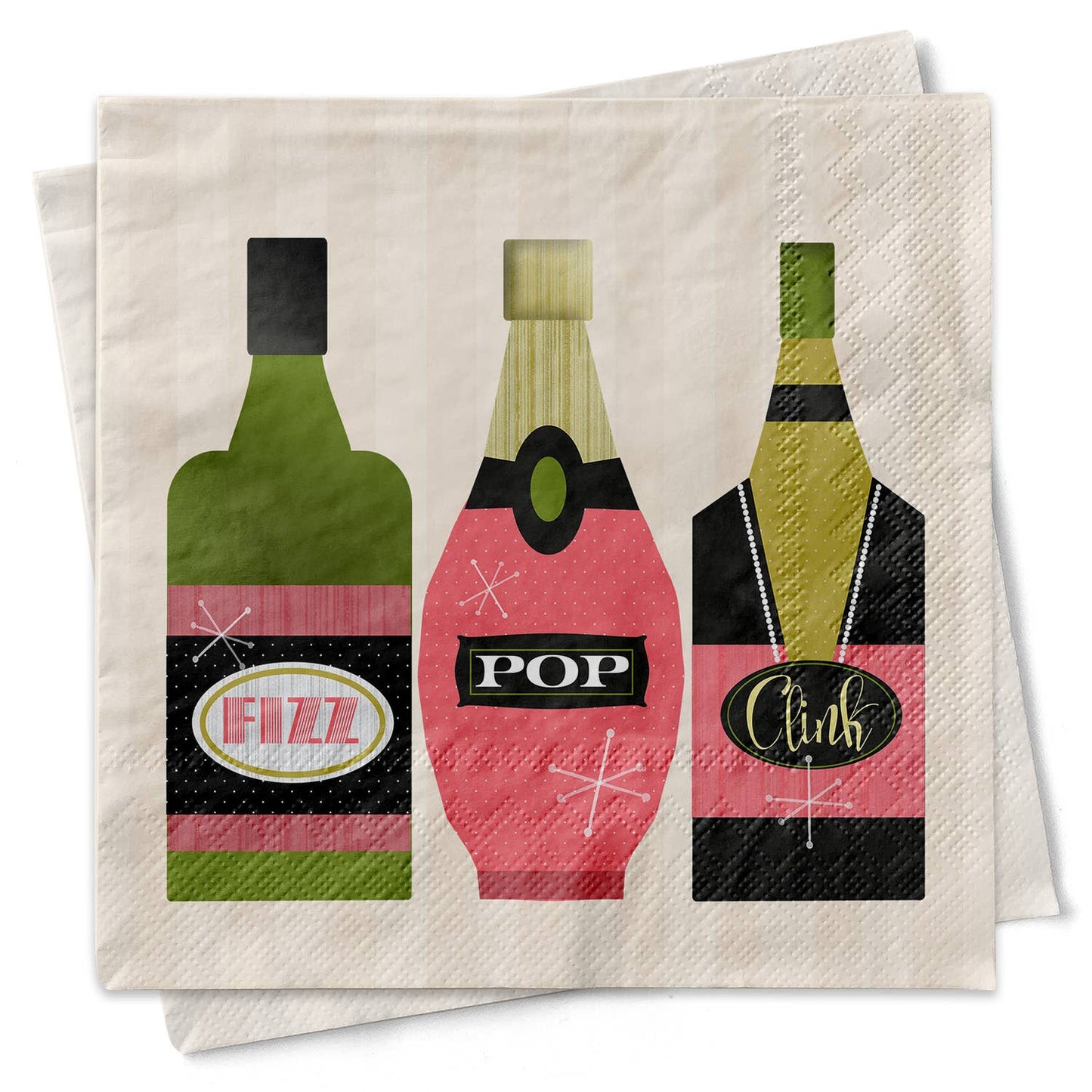 Pop Clink Fizz Champagne Cocktail Napkin