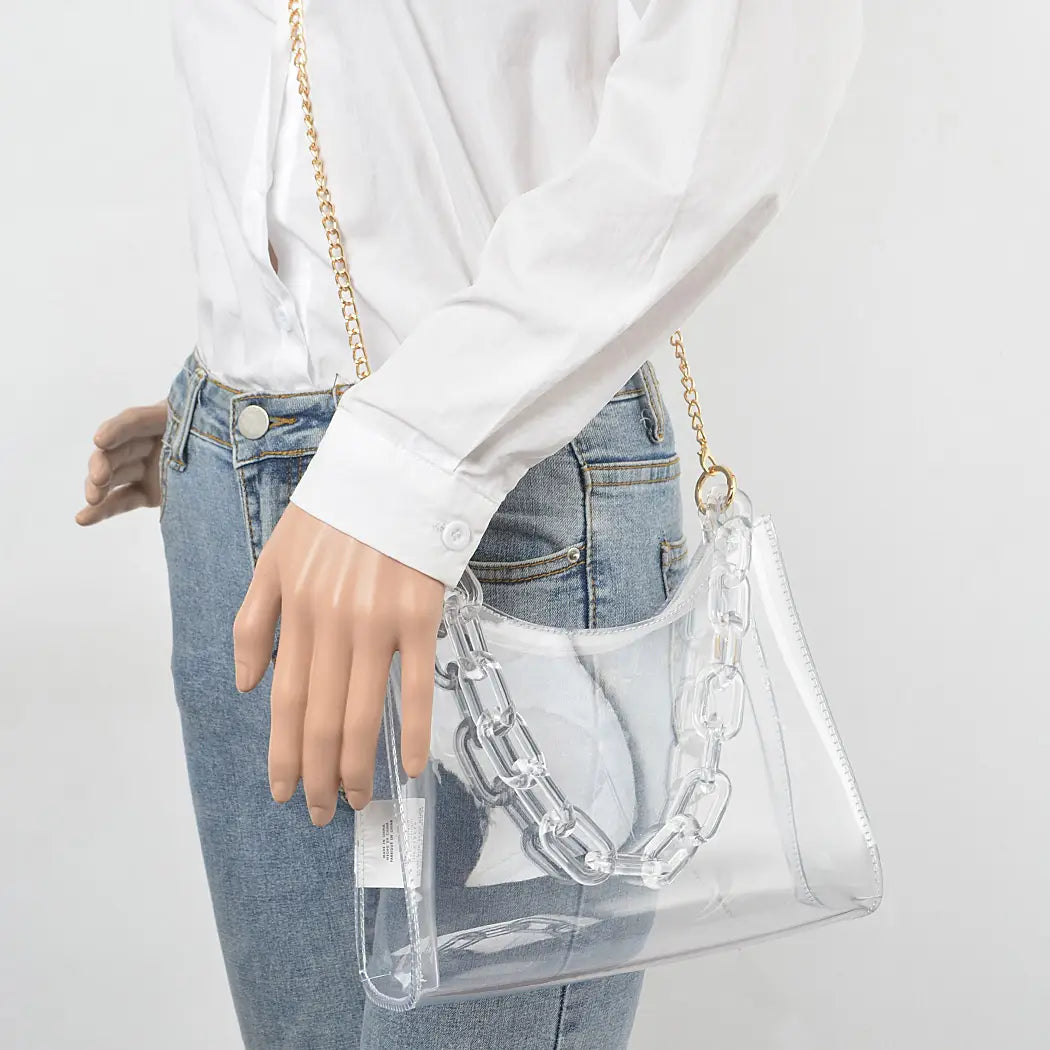 Clear Chain Shoulder Bag