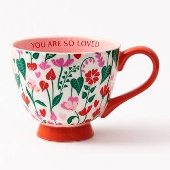 You Are So Loved Floral Heart Mug