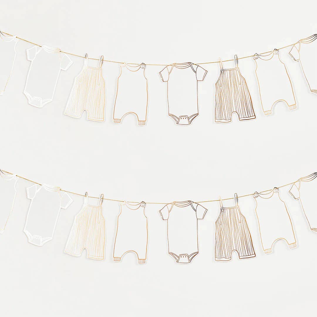 Gold Foiled Baby Grow Garland 2.5M