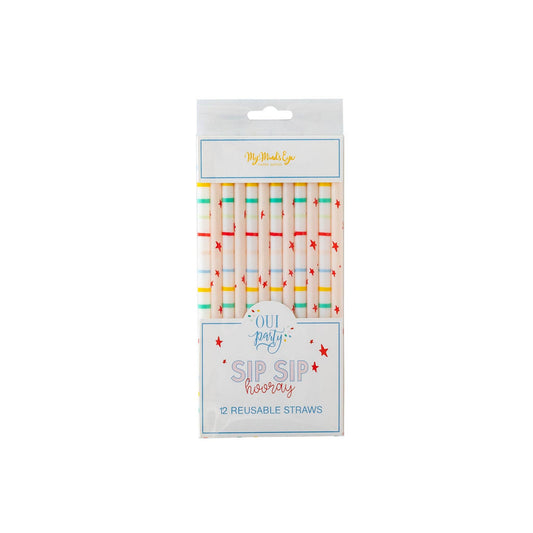 Oui Party Birthday Reusable Straws