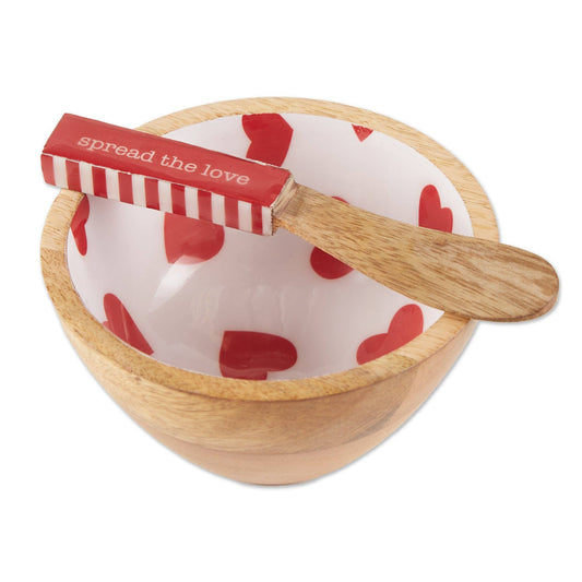 Sweethearts Wood Bowl Spreader Set