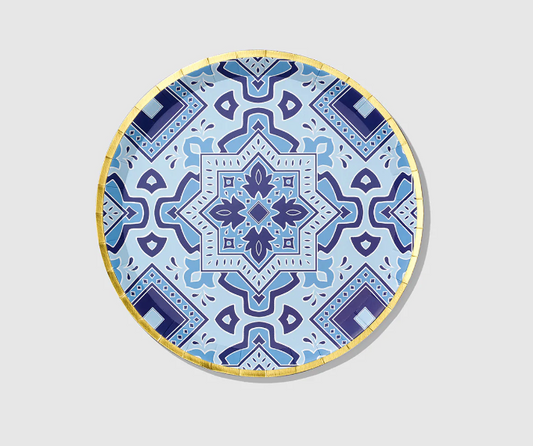 Amalfi Blues Paper Plates - Large