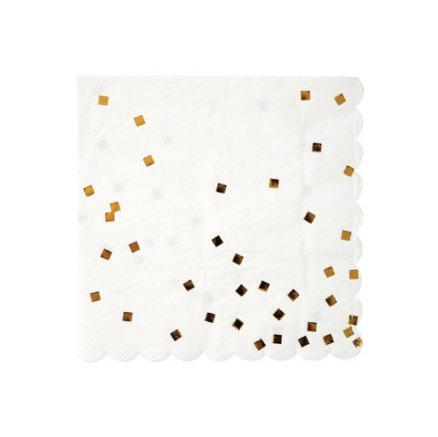 Gold Square Confetti Large Napkin