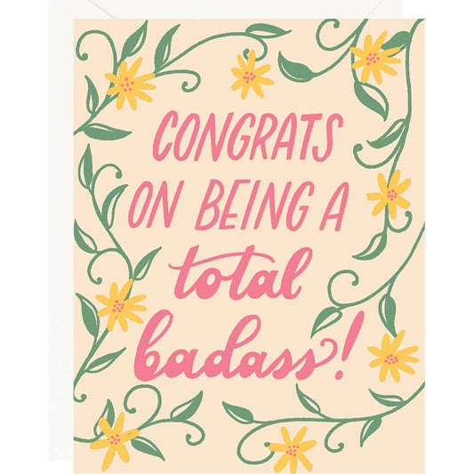 Total Badass Floral Card