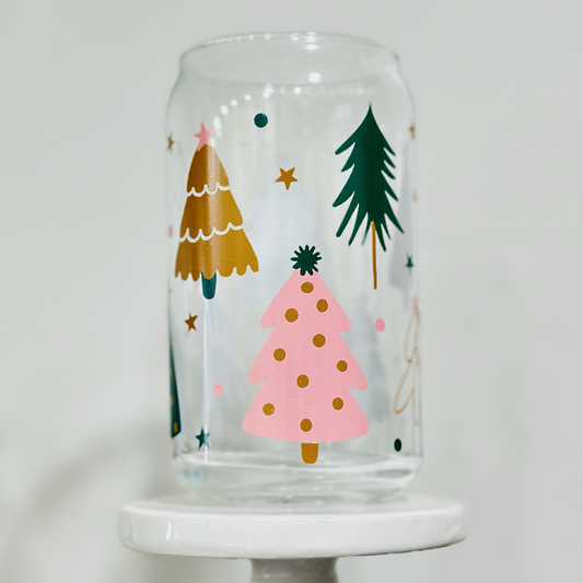 Christmas Trees Glass Cup