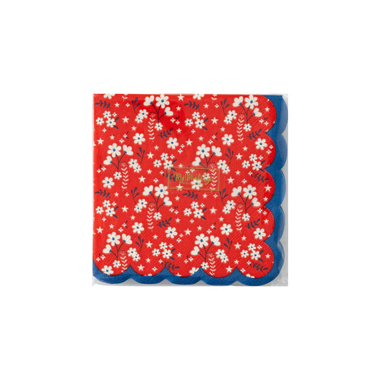 Americana Floral Cocktail Napkin