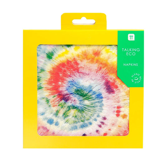 Tie Dye Recyclable Rainbow Paper Napkins