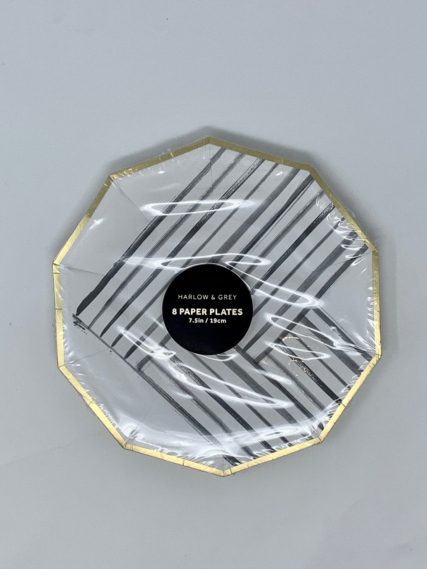 Black and Gold Rebelle Paper Plates - Small