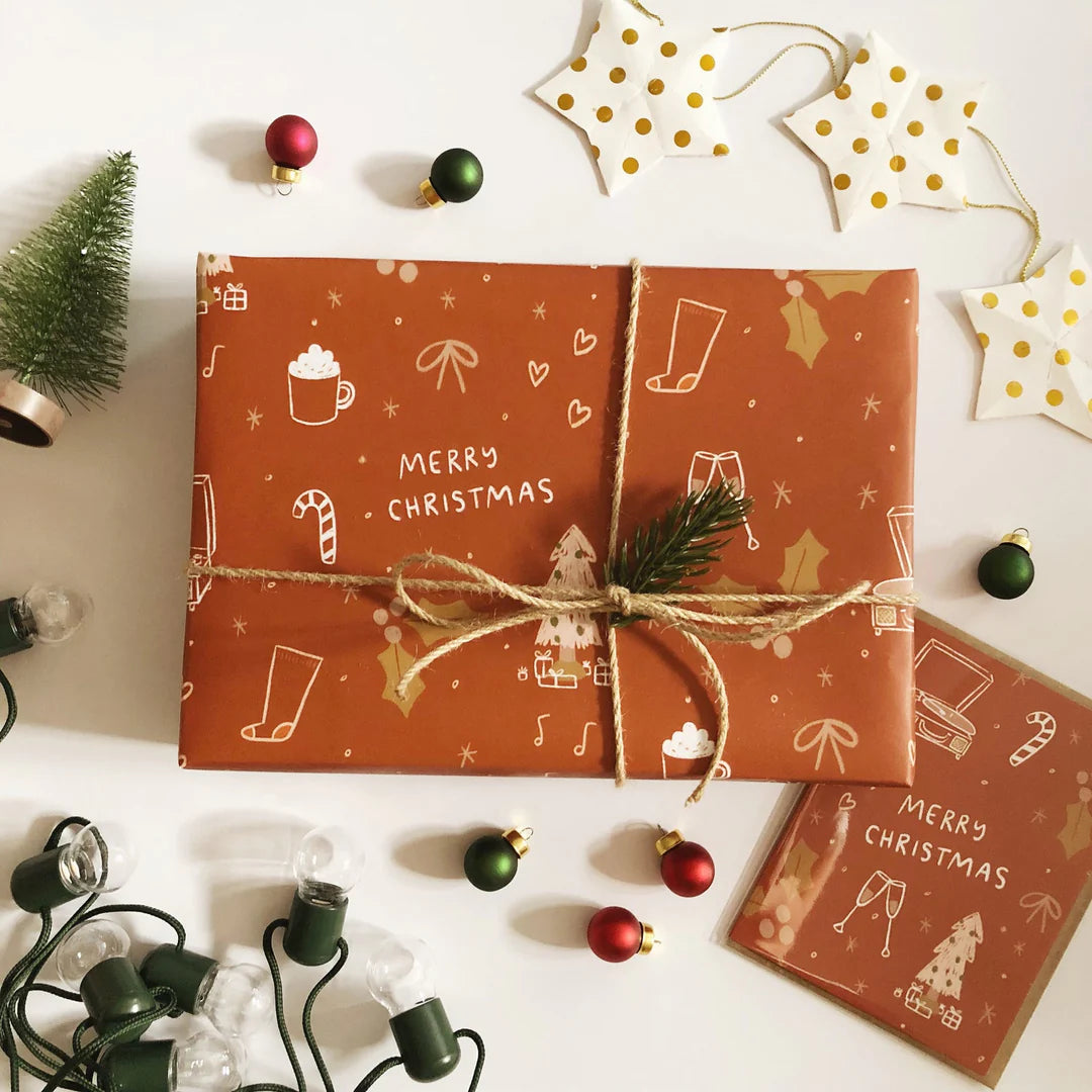 Cozy Rust Christmas Wrapping Paper