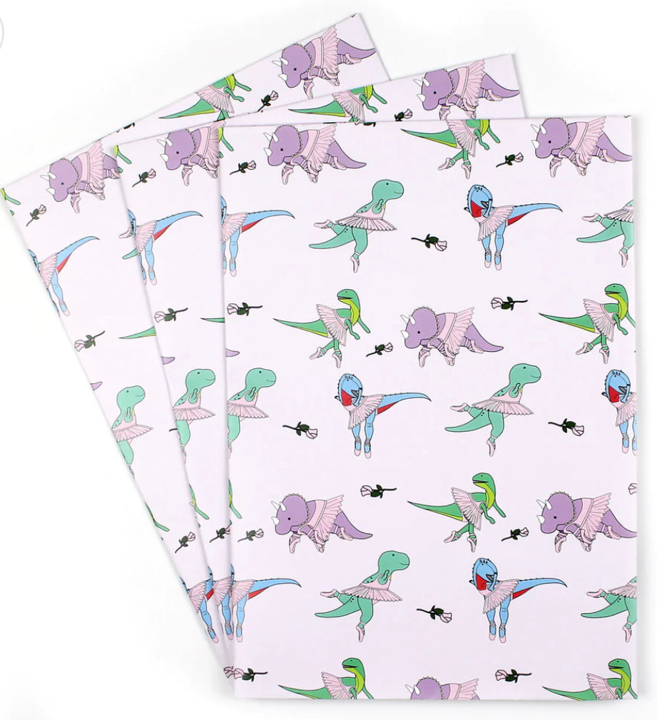 Ballet Dinosaur Wrapping Paper