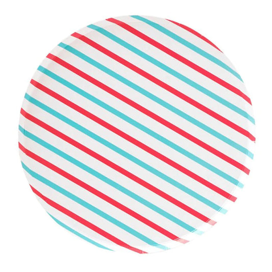 Cherry & Sky Stripes Plates