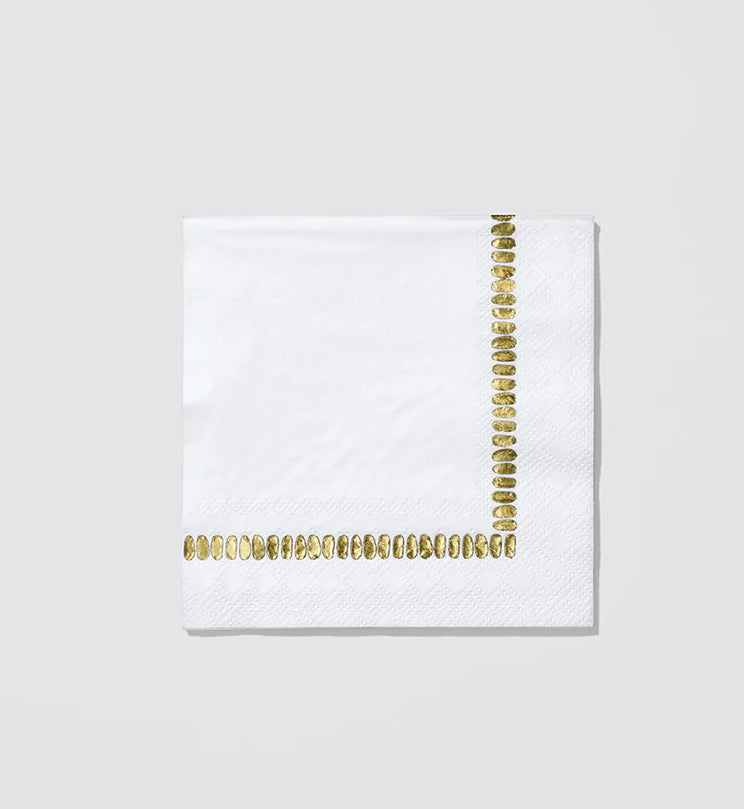 White Brushstroke Cocktail Napkins