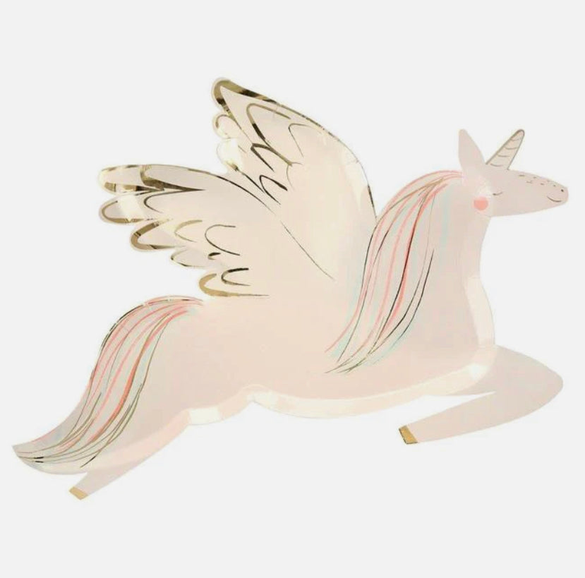 Winged Unicorn Paper Plates