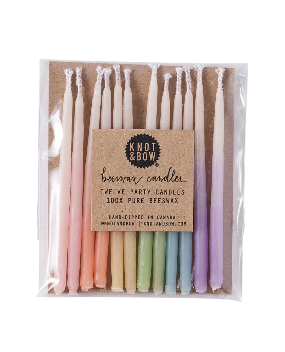 Beeswax Party Candles - Pastel Rainbow