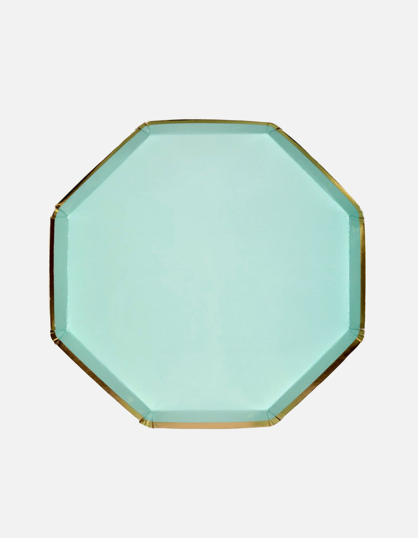 Mint with Gold Foil Paper Plates