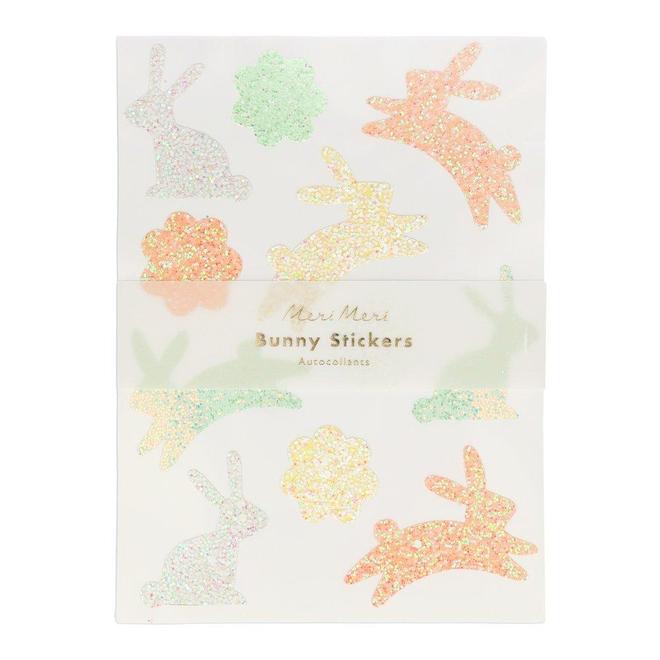 Pastel Glitter Bunny Stickers