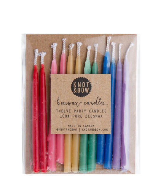 Beeswax Party Candles - Rainbow