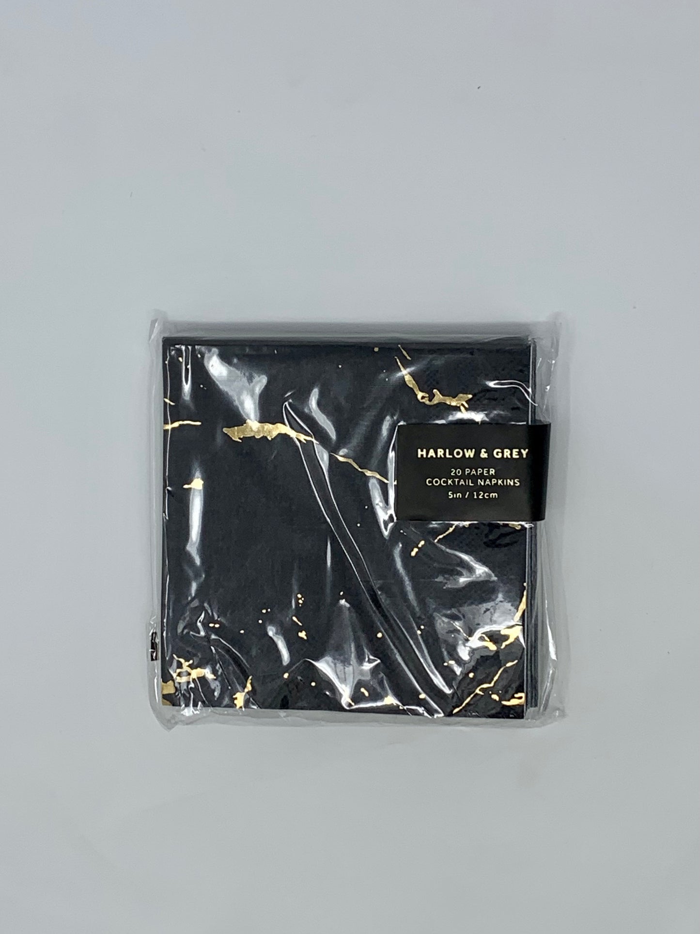 Black and Gold Marble Paper Napkins - Small