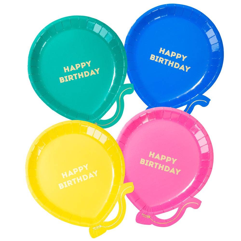 Happy Birthday Bright Balloon Plates