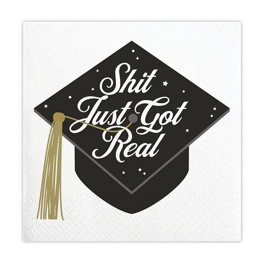 Shit Just Got Real Graduation Paper Napkins