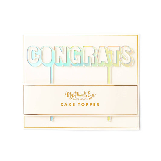 Congrats Cake Topper - Holographic